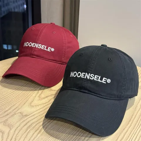 Unisex Washed Cotton Baseball Cap Letter Embroidered Curved Brim Casual Streetwear Adjustable Sun Hat For Women Men