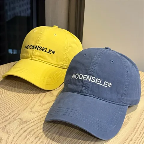 Unisex Washed Cotton Baseball Cap Letter Embroidered Curved Brim Casual Streetwear Adjustable Sun Hat For Women Men