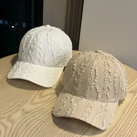 Damen Casual Plissiertes Muster Baseballcap Verstellbare Baumwolle Sonnenhut Outdoor Mode Sportkappe
