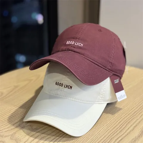 Unisex Vintage Washed Cotton Baseball Cap Casual Adjustable Solid Color Outdoor Sun Hat With Letter Embroidery