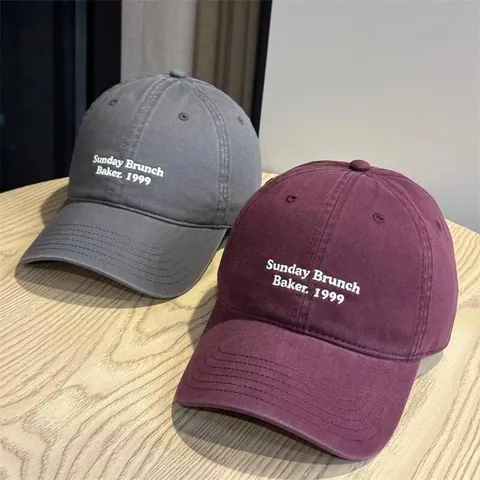 Unisex Cotton Baseball Cap Letter Embroidery Adjustable Casual Dad Hat Vintage Sun Protection Hat For Men Women