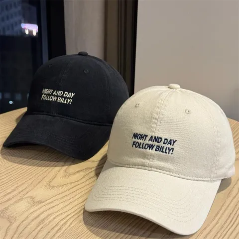 Vintage Letter Embroidery Washed Cotton Baseball Cap Unisex Casual Distressed Dad Hat Adjustable Outdoor Sports Cap