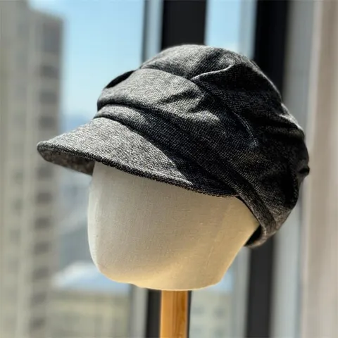 Gorra Octagonal de Lana para Mujer Retro Slouchy Newsboy Beret Moda Cálido Pintor Cap Otoño Invierno Color Sólido