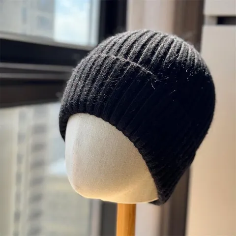 Women Winter Warm Knit Hat Thickened Wool Beanie Casual Solid Color Ear Protection Skull Cap Fashion Outdoor Ski Hat