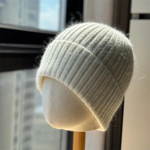 Women Winter Warm Knit Hat Thickened Wool Beanie Casual Solid Color Ear Protection Skull Cap Fashion Outdoor Ski Hat