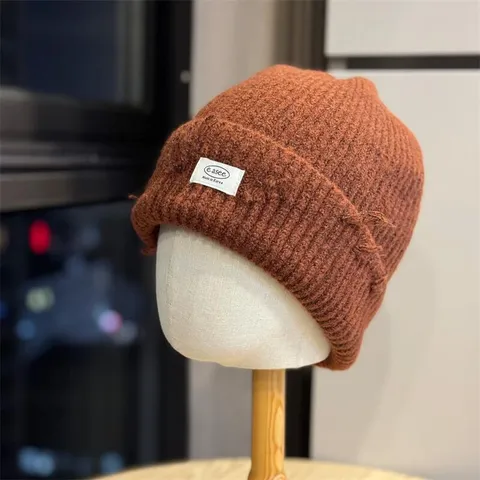 Women Winter Warm Knitted Beanie Hat Casual Slouchy Solid Color Cuff Skull Cap Thick Soft Stretchy Daily Hat