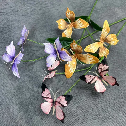 3D Printed Butterfly Artificial Flower Stem Simulation Fake Flower Home Decor Window Display Photography Props