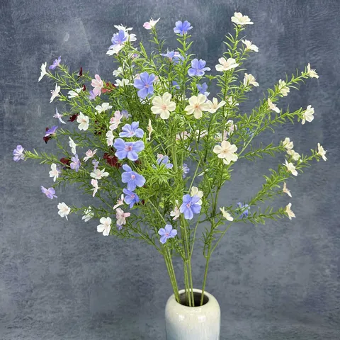 Flor Artificial Rama Alta Pequeña Flor Silvestre Seda Plástico Plantas Falsas Para Decoración Del Hogar Fiesta De Boda Arreglo Floral