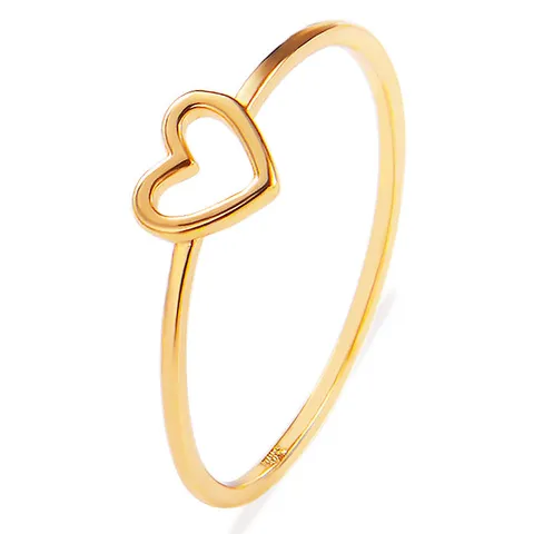 Minimalistische Koperen Holle Vormige Hartring Goud En Zilver Verguld Mode Vingerring Sieraden Cadeau Voor Vrouwen