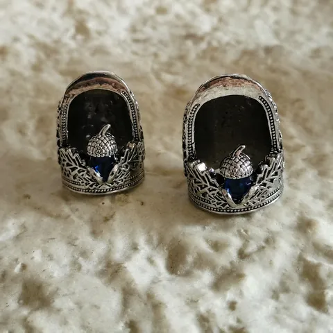 Anillo Protector de Uñas con Bellota de Aleación de Zinc Vintage Strass Anillo Abierto Retro Joyería Regalo