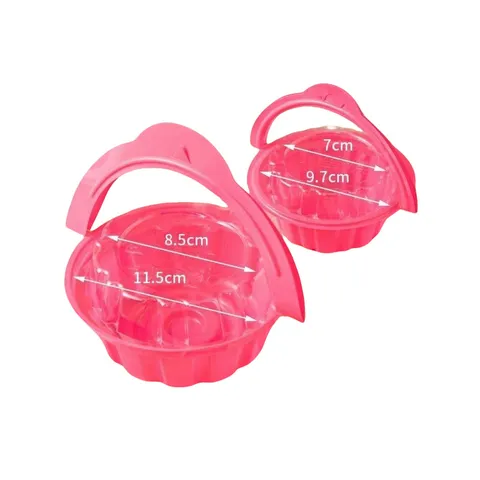 Vintage Pink Plastic Flower Basket Cake Box Transparent Cover Portable Dessert Packaging Box For Party Celebration