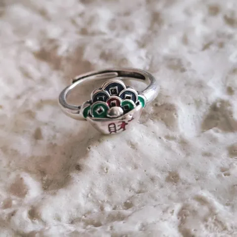 Retro Thais Zilver Open Ring Voor Vrouwen Vintage Pixiu Ruyi Staaf Kalebas Mode Sieraden Verstelbare Vingerring Cadeau