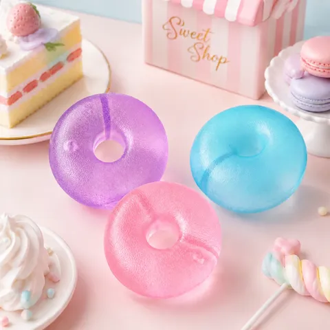 Joli Jouet Squishy Donut Transparent Jouet Anti-Stress à Rebond Lent