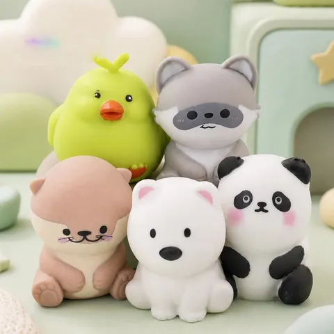 Χαριτωμένο Ζωάκι Squishy Argyis Epanaphoras Paichnidi apo Malako TPR Rakun Panda Skyros Vydra Achladi Fidget