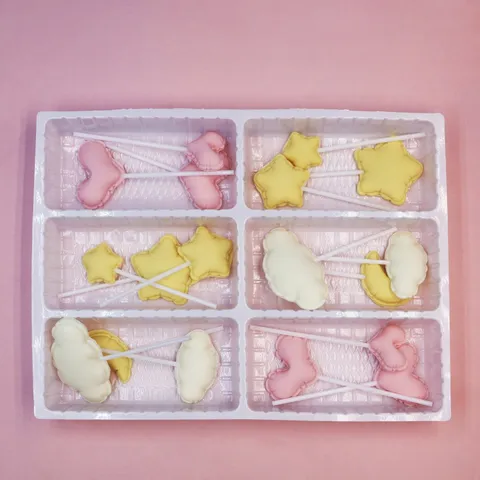 Colorful Chocolate Heart Star Cloud Moon Cake Toppers Cute Cartoon Baking Dessert Table Party Decorative Accessories