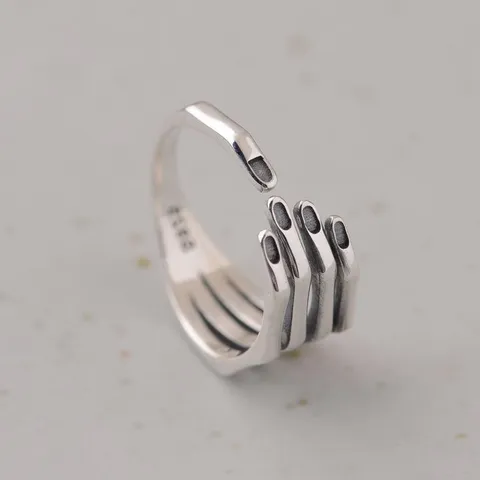 Vintage 925 Zilver Open Ring Voor Vrouwen Creatieve Vinger Retro Verstelbare Mode Sieraden Ring Cadeau