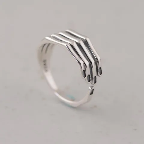 Vintage 925 Zilver Open Ring Voor Vrouwen Creatieve Vinger Retro Verstelbare Mode Sieraden Ring Cadeau