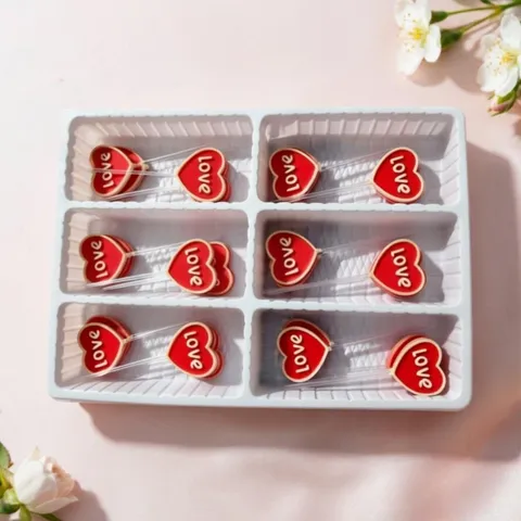 Topper per Torta di San Valentino Cuore d'Amore Inserto Tavolo da Dessert Decorazione per Festa Romantica Forniture per Torte