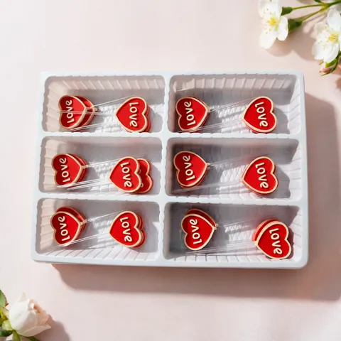 Topper per Torta di San Valentino Cuore d'Amore Inserto Tavolo da Dessert Decorazione per Festa Romantica Forniture per Torte
