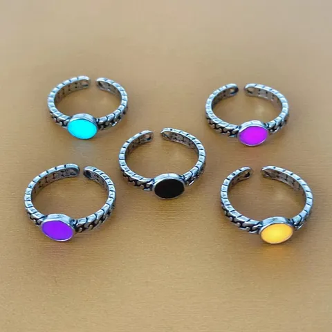 Retro Vintage Ketting Kruis Open Ring Voor Dames Hip Hop Persoonlijkheid Gedraaid Lichtgevend Dubbellaags Vingerring Sieraden