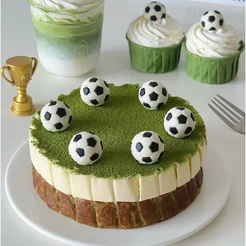 Topper per Torta al Cioccolato Calcio 3D Tema Sport Festa di Compleanno Dessert Decorazione Ornamenti Accessori da Forno