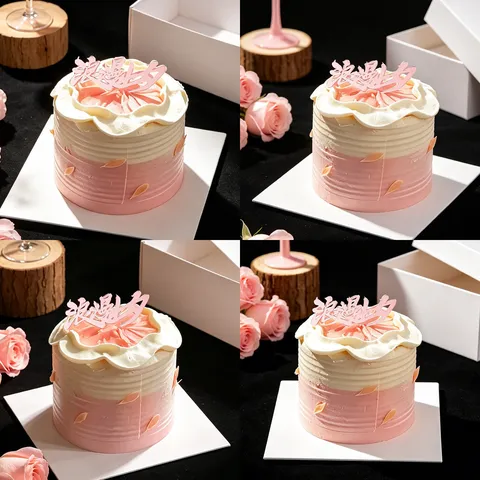 Cake Topper in Acrilico San Valentino Romantico Specchio Oro Argento Rosso Inserto per Torta Decorazione per Feste Forniture