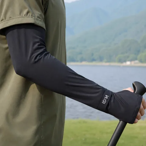 Unisex Outdoor Eisseide Sonnenschutz Ärmel Atmungsaktiv Fingerlose Armärmel Für Radfahren Wandern Sport