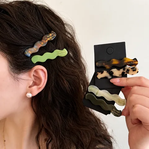 Französischer Vintage Acetat Haarspangen Welle Haarnadeln Seiten Pony Haarspangen Für Damen Tägliches Haarstyling Zubehör