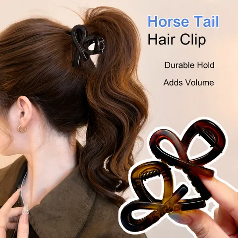 Minimalistische Acryl Schleife Haarklammer Für Damen Glänzend Matte Leopardenmuster Haifischklappe Mode Haarschmuck