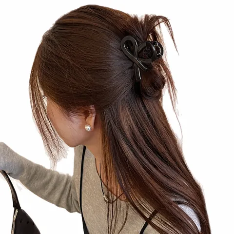 Minimalistische Acryl Schleife Haarklammer Für Damen Glänzend Matte Leopardenmuster Haifischklappe Mode Haarschmuck