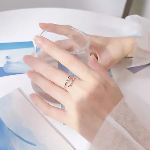 Mode 925 Sterling Zilver Open Ring Voor Vrouwen Leuke Dolfijn Verstelbare Vingerring Sieraden Cadeau