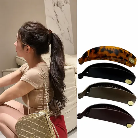 Pince à Cheveux Banane Pour Femmes Rétro Plastique Support Queue de Cheval Outil Coiffure Grands Accessoires Cheveux