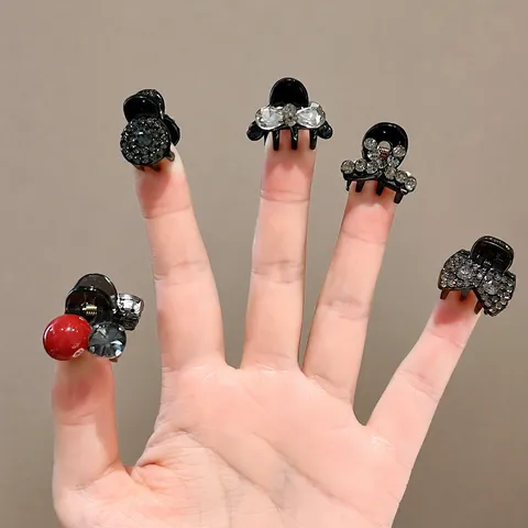 Mini Pinces Griffes Strass Nœud Pince à Cheveux Accessoires Cheveux Cristal Brillants Pour Femmes Filles Coiffure