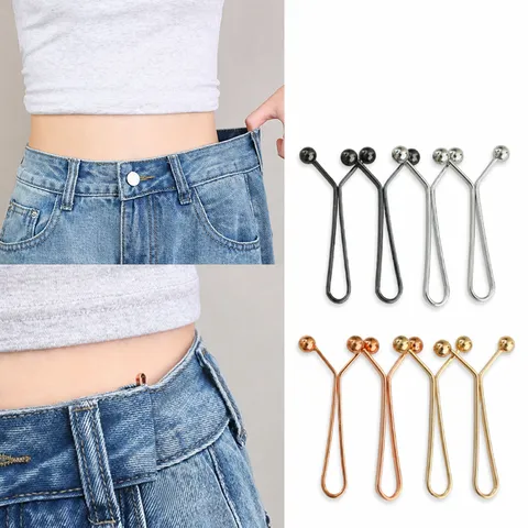 Resserre Taille Pantalon en Alliage Épingle Invisible Boucle de Taille Réglable Pince de Taille Sans Couture Accessoires de Vêtements