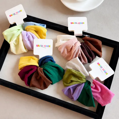 Chouchous de Cheveux Larges Haute Élasticité pour Femmes Tissu Doux Support de Queue de Cheval Accessoires de Cheveux Quotidiens Cordes à Cheveux Unies