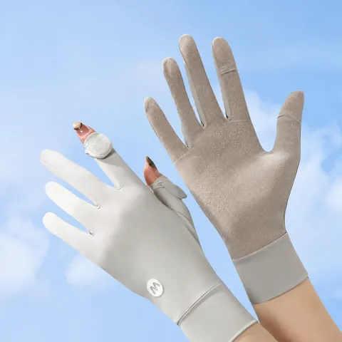 Gants en Soie Glacée de Protection Solaire pour Femmes Protection UV Tactile Respirant Antidérapant Gants de Conduite Cyclisme en Plein Air