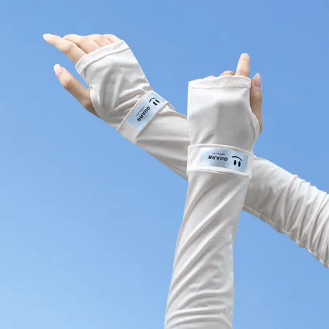 Manchettes de Bras en Soie Glacée de Protection Solaire pour Conduite Sport en Plein Air Unisexe Respirant Protection UV
