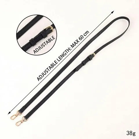 Adjustable Leather Bag Strap Crossbody Replacement Shoulder Belt With Dual Metal Buckles For Handbag Phone Lanyard