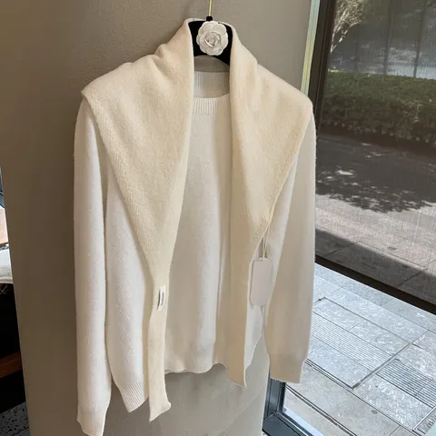 Women Knitted Wool Shawl Scarf Fall Winter False Collar Knot Wrap Triangle Scarf Minimalist Elegant Shoulder Wrap For Women