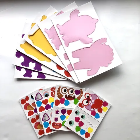 Cartoon Monster Face Changing EVA Foam DIY Stickers Educational Early Learning Puzzle Toys For Kids School Daily
