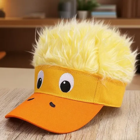 Funny Cartoon Wig Cap Unisex Polyester Novelty Baseball Hat Adjustable Sun Protection Peaked Cap For Party Outdoor Costume Accessories