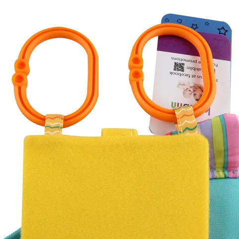 Baby Car Seat Mirror Plush Animal Hanging Toy Infant Crib Stroller Sensory Development Toy with Safe Mirror Teether