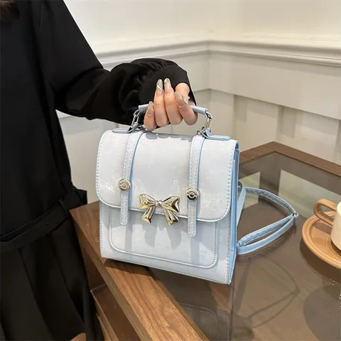 Γυναικείο Δερμάτινο PU Μικρό Crossbody Τσάντα Μόδας Χαριτωμένο Φιόγκος Μετατρέψιμο σακίδιο Καθημερινή Τσάντα Χεριού