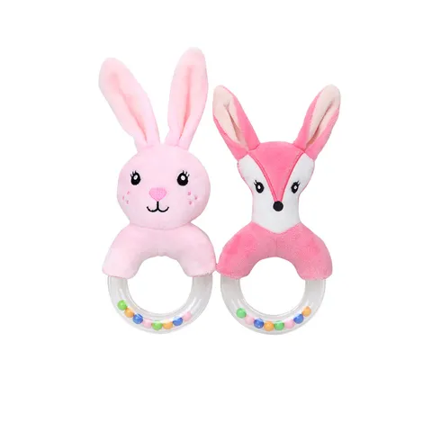 Infant Plush Animal Hand Rattle Toy Soft Stuffed Cartoon Rattles Bell Infant Early Educational Grasping Toys For Baby