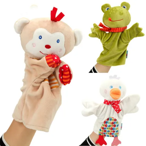 Bebé Títeres de Mano de Animales Educación Temprana Juguetes de Peluche Interactivos Lindo Dibujos Animados Muñeca Suave Juguete Relleno Para Niños