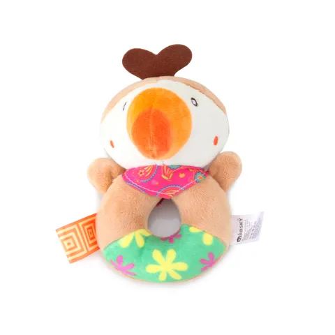 Cartoon Animal Baby Plush Hand Shake Ring Toy Newborn Infant Early Educational Sensory Grasping Rattle Toy