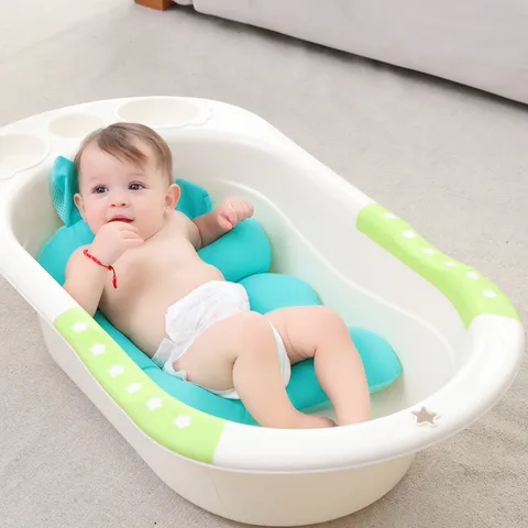 Newborn Baby Bath Mat Infant Non Slip Tub Net Support Breathable Mesh Bathing Pad