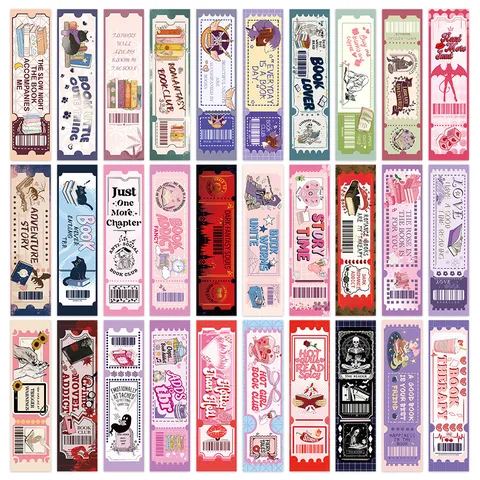 Retro Bookish Aesthetic Bookmarks Vintage Cardstock For DIY Scrapbooking Journaling Material Artistic Ticket Design For Reading Lovers