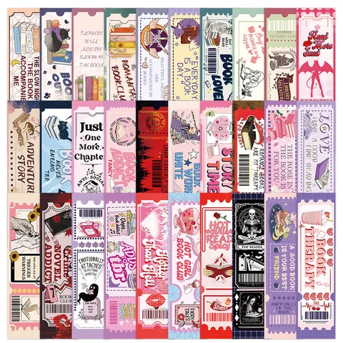 Retro Bookish Aesthetic Bookmarks Vintage Cardstock For DIY Scrapbooking Journaling Material Artistic Ticket Design For Reading Lovers