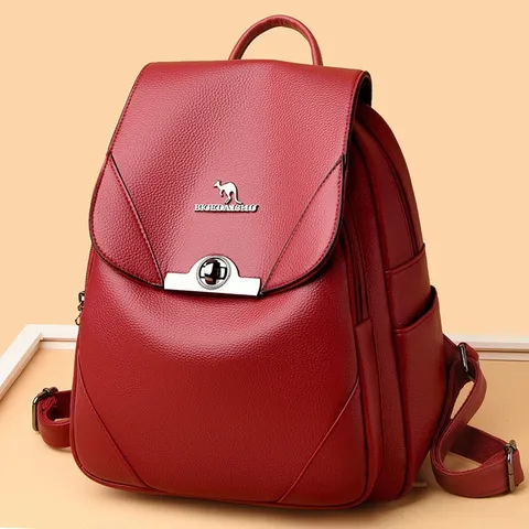 Zaino Casual in Pelle PU da Donna Grande Capacità Viaggio Borsa Scolastica Moda Morbido Impermeabile